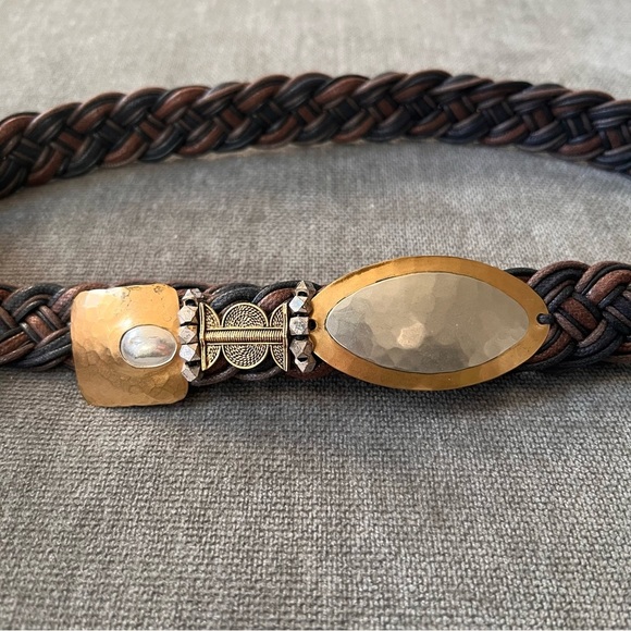Vintage Majorie Baer SF Mixed Metals Braided Belt - Picture 1 of 6